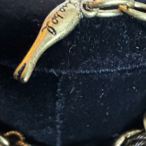 Chloe + Isabel Gold and Blue Statement Necklace with Fan Design - Picture 10 of 10